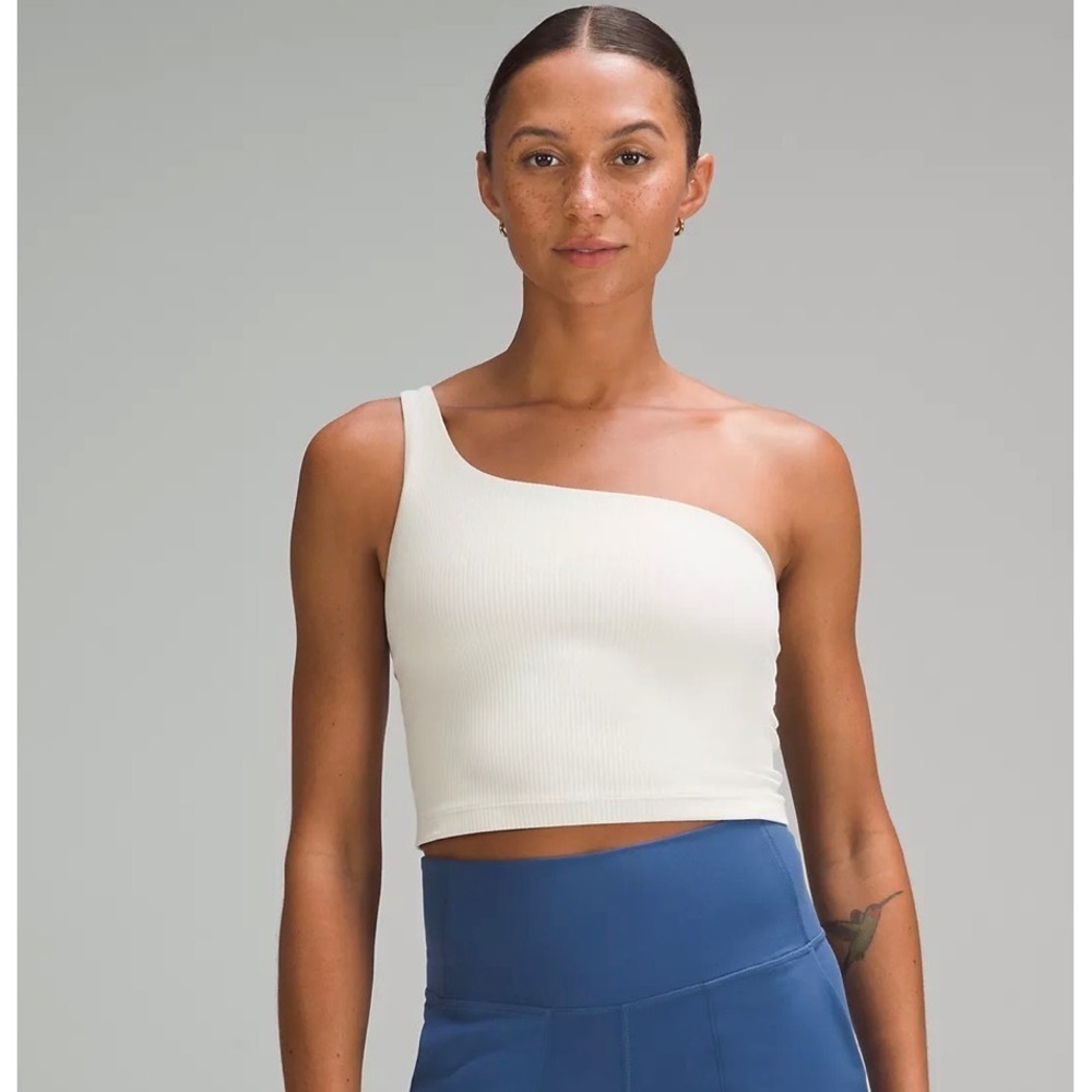 Lululemon NWT Ribbed Nulu Asymmetrical Yoga Tank White LW1ES5S Size 4